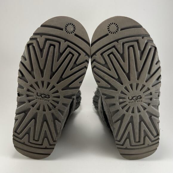 UGG Australia Cambridge Knit Suede 1006013 Sweater Boots Grey Womens Size 6 - Picture 7 of 11
